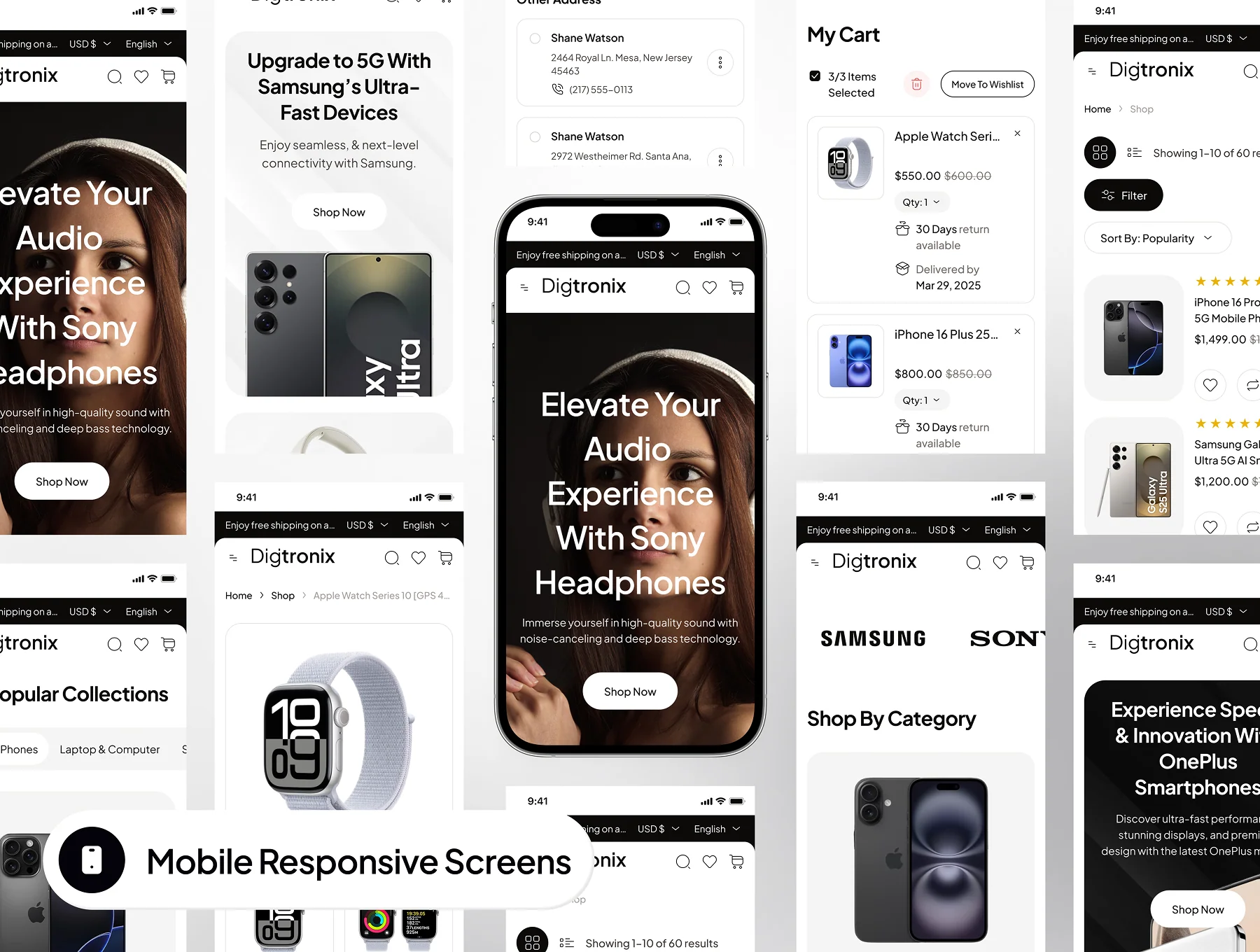 Digitronix - Electronic Ecommerce Website Framer Template 9