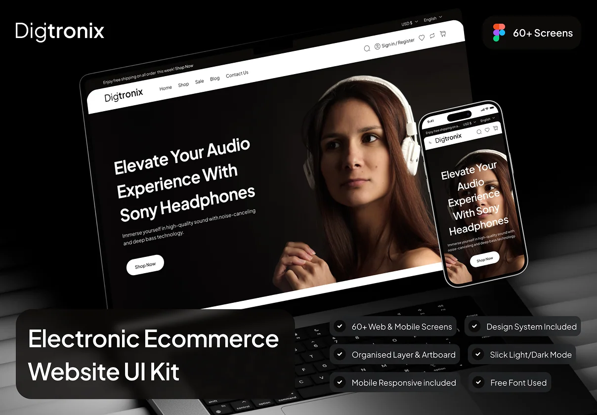 Digitronix - Electronic Ecommerce Website UI Kit
