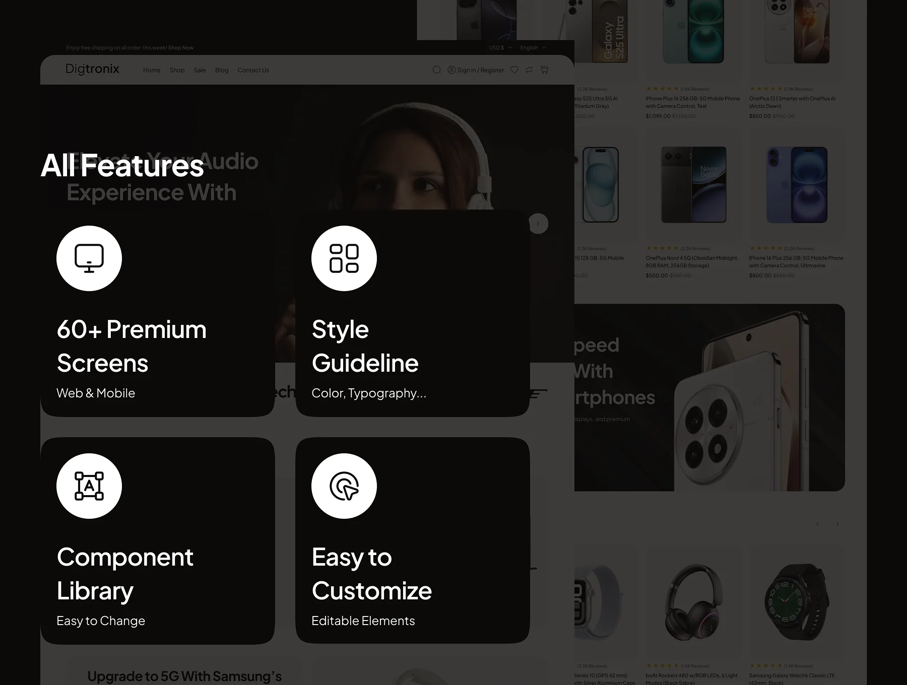Digitronix - Electronic Ecommerce Website UI Kit 2
