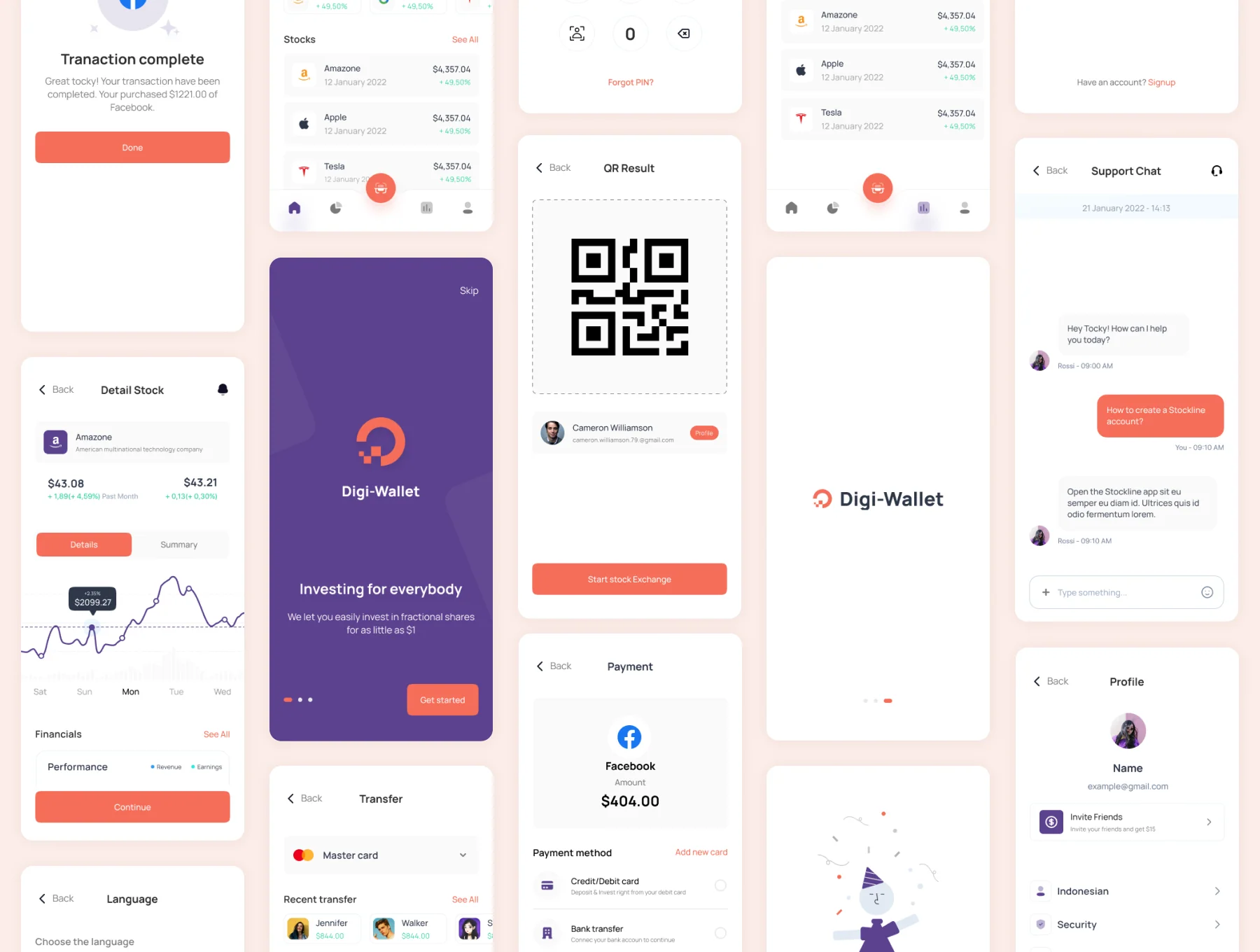 Digiwallet - Stock Market App UI KIT Design 2