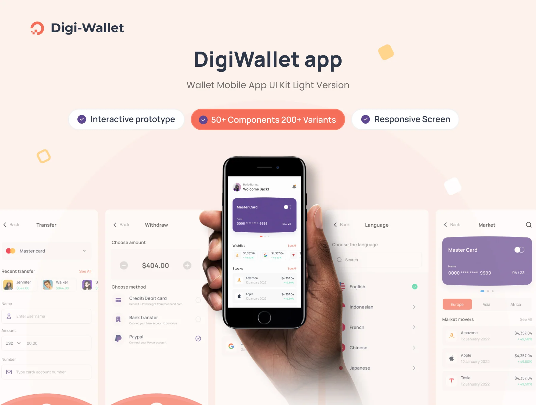 Digiwallet - Stock Market App UI KIT Design 4