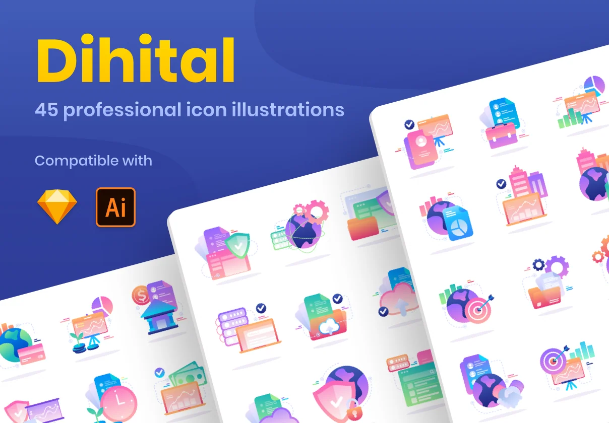 Dihital : Finance Business Data Illustration