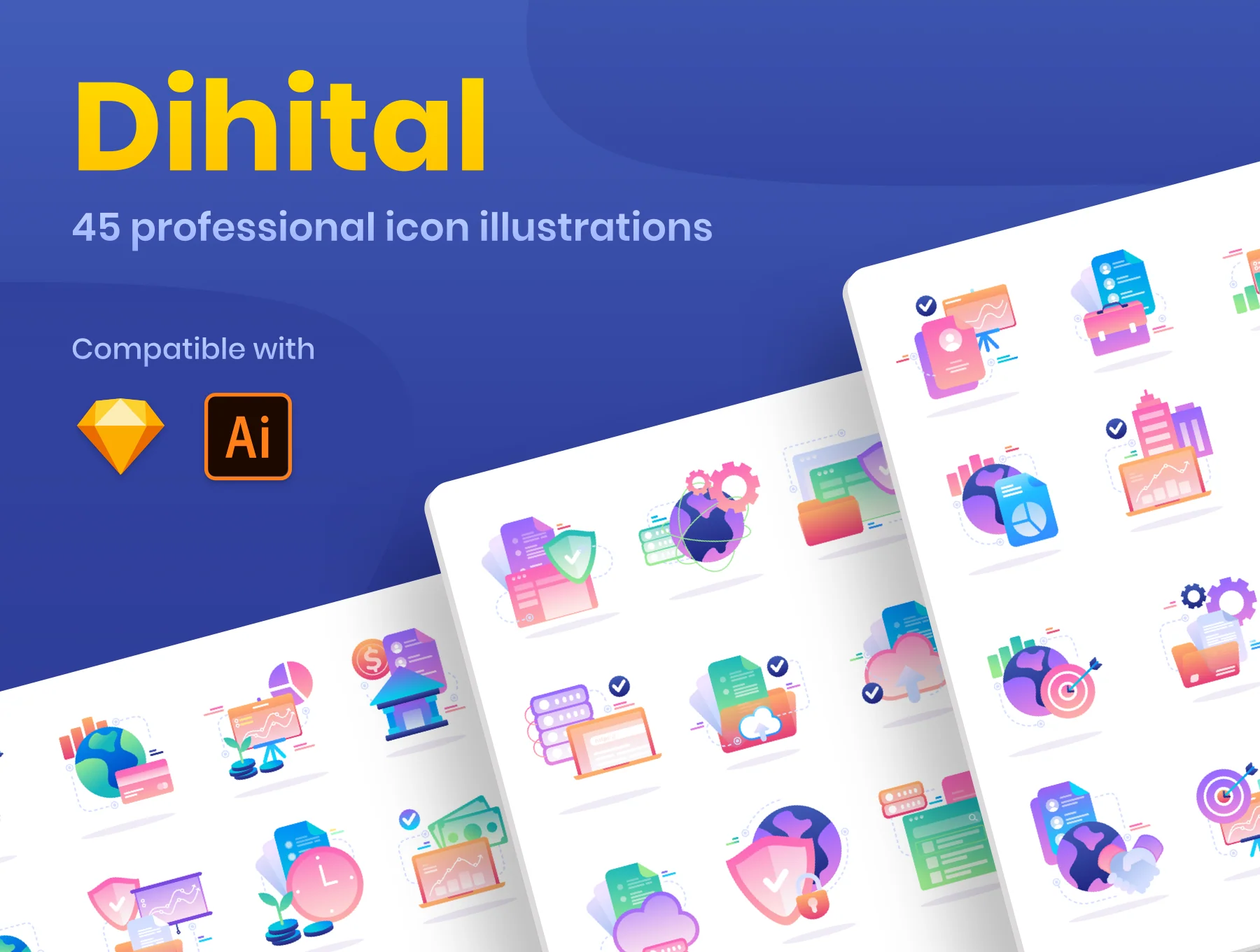 Dihital : Finance Business Data Illustration