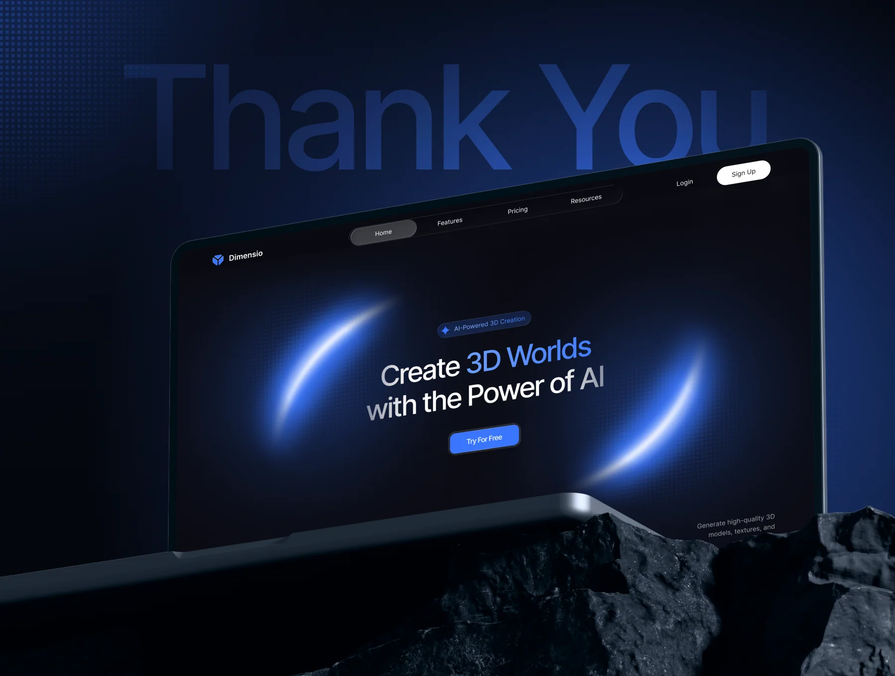 Dimensio - AI 3D Modelling Landing Page UI Kit 6