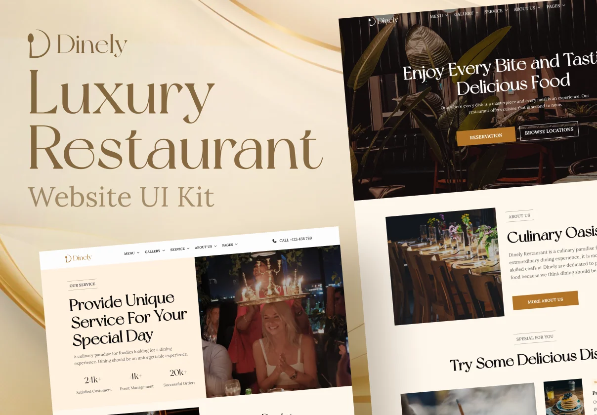 Dinely - Luxury Restaurant Website Template