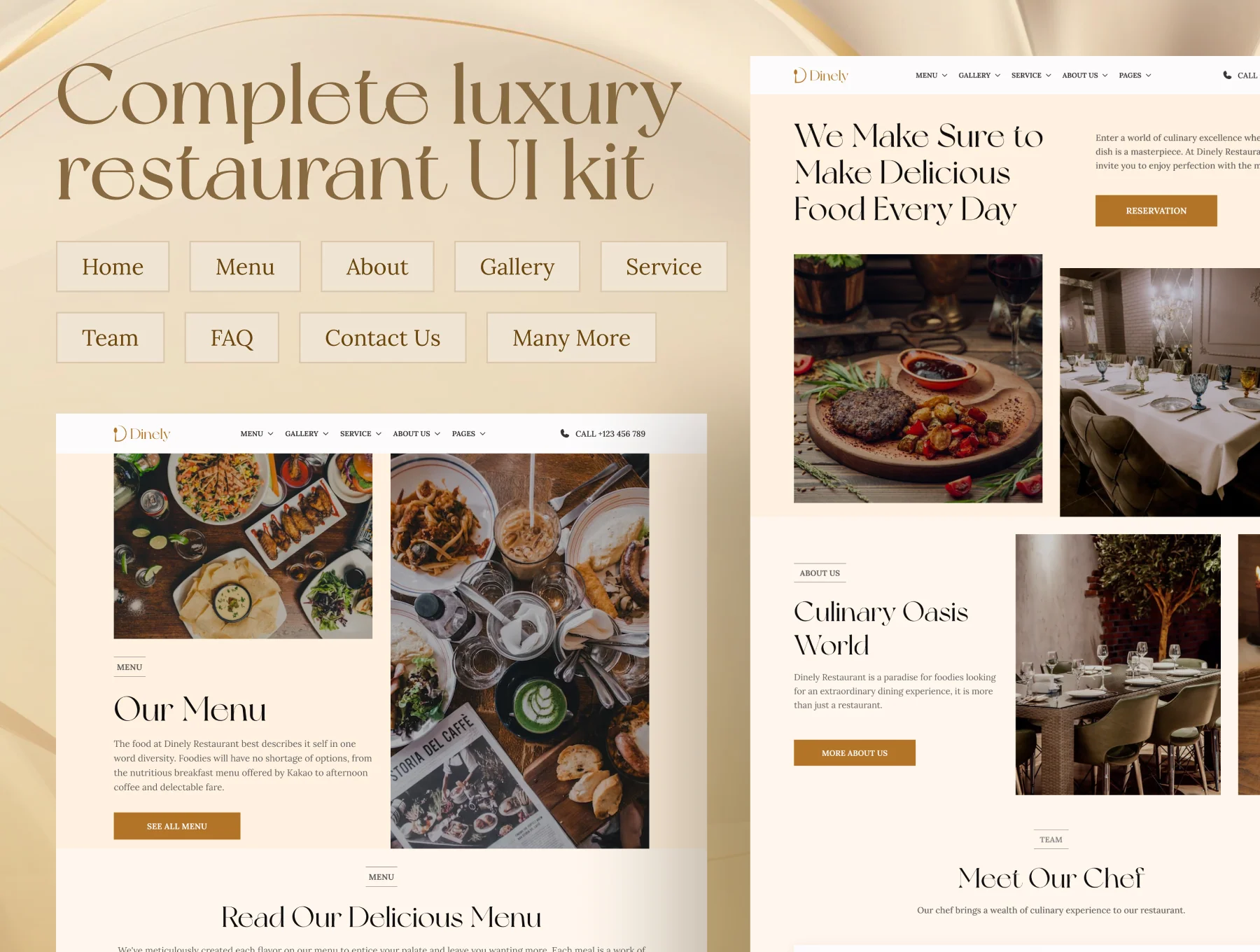 Dinely - Luxury Restaurant Website Template 2