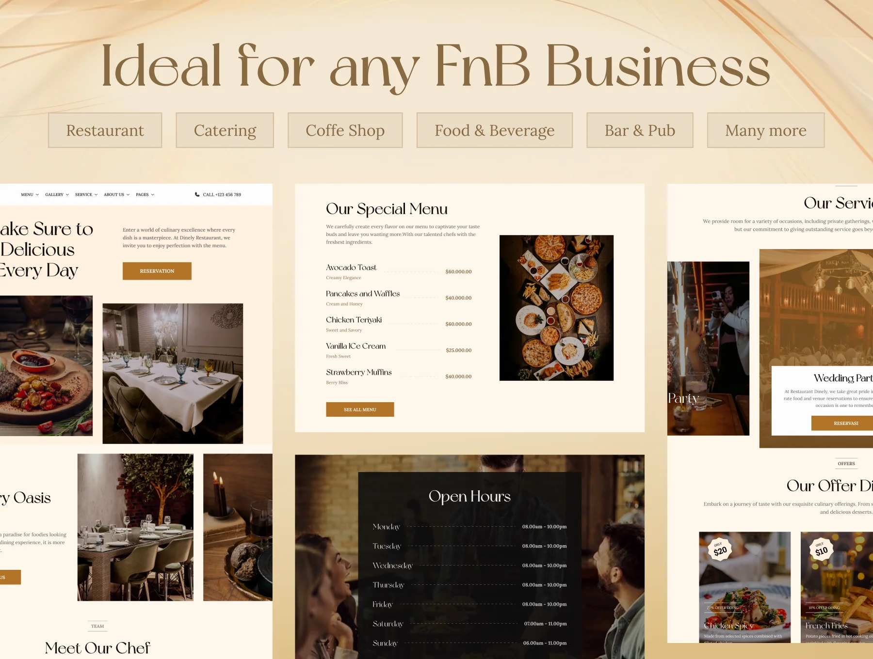 Dinely - Luxury Restaurant Website Template 3