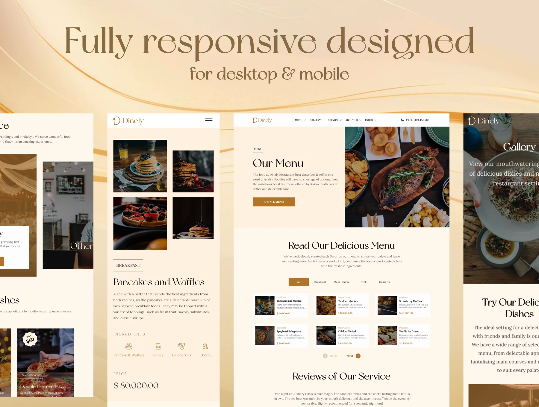 Dinely - Luxury Restaurant Website Template 4