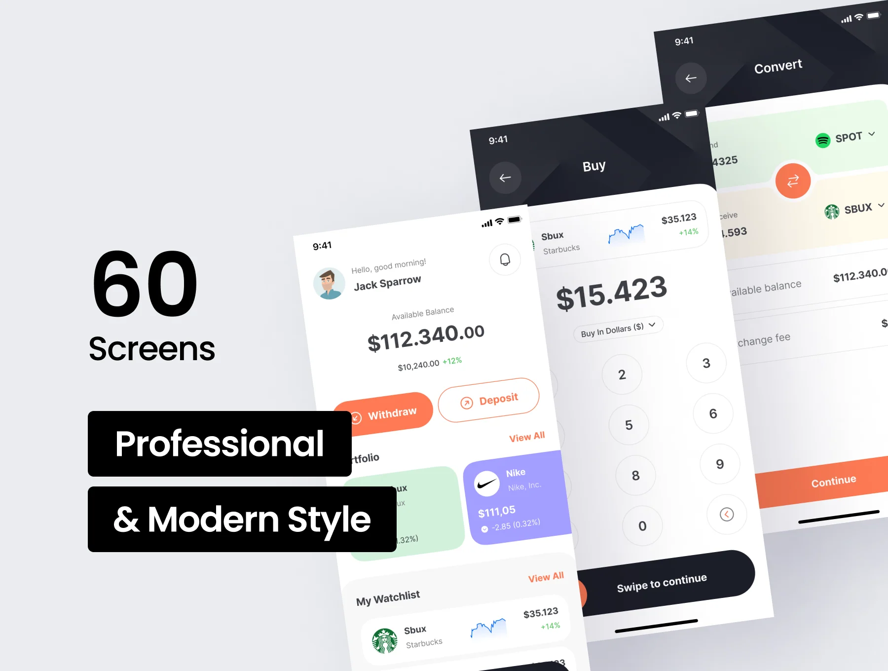 Dinvest - Investment Mobile App UI Kit 2