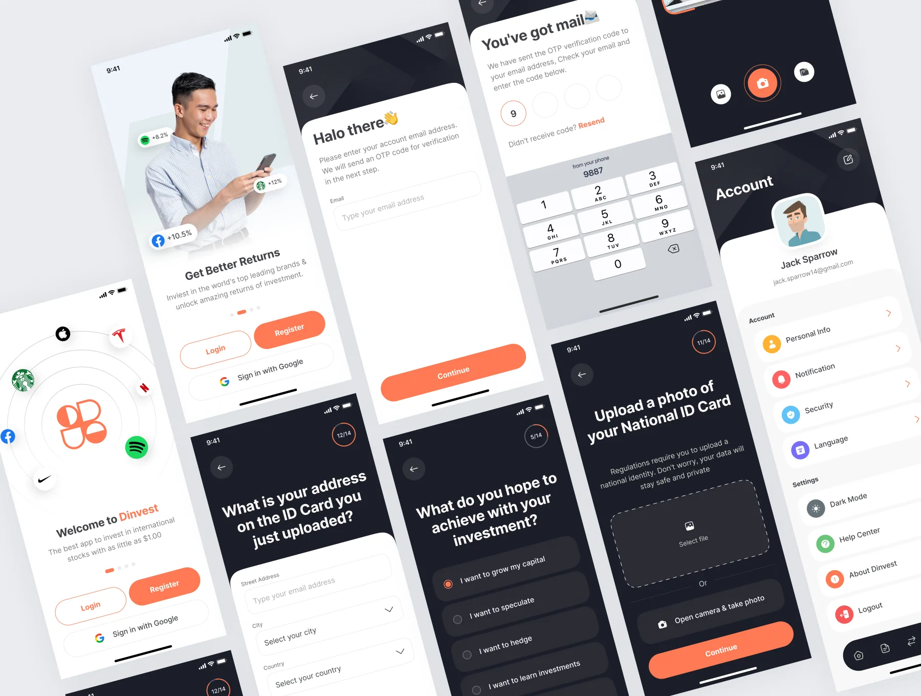 Dinvest - Investment Mobile App UI Kit 5