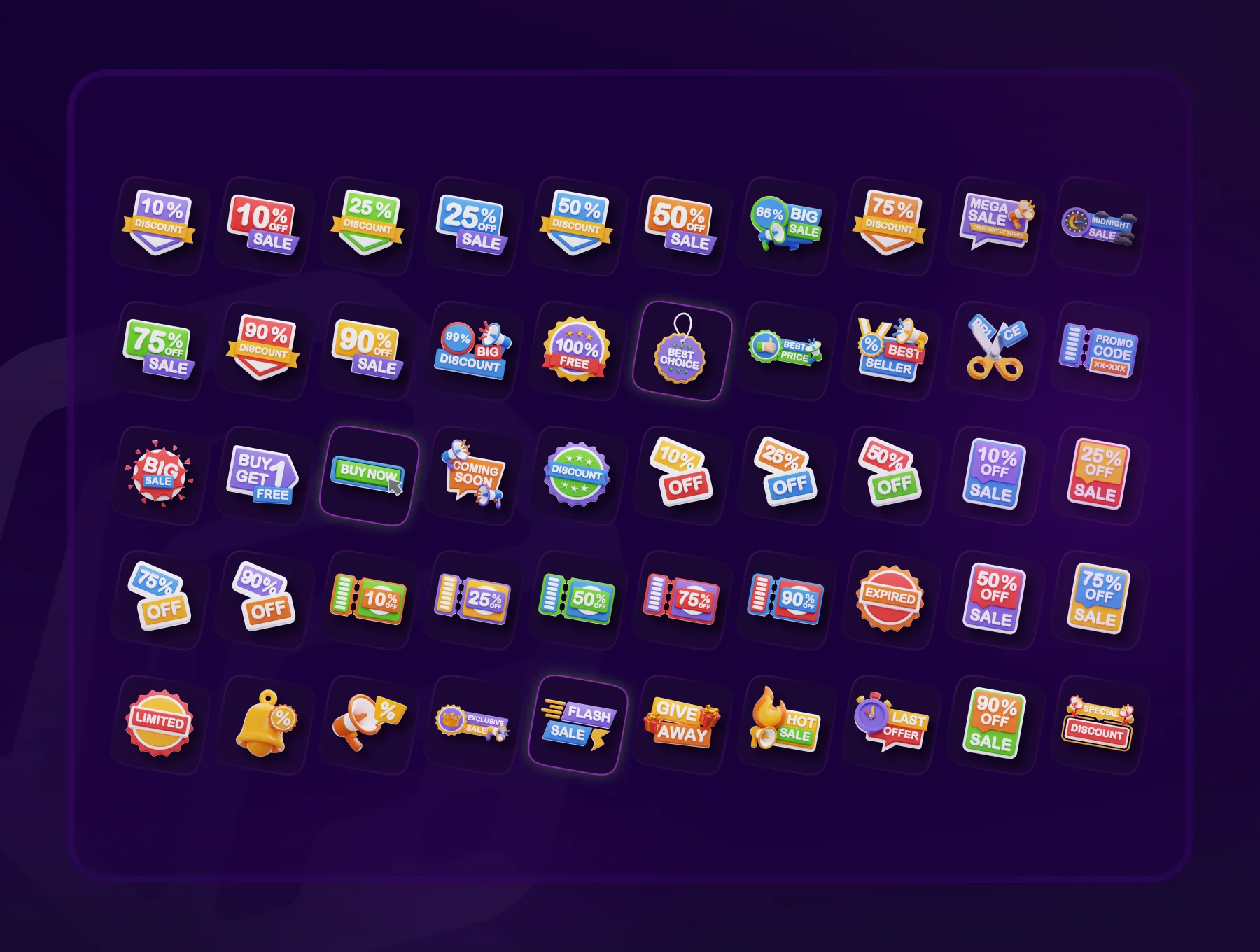 Discount & Offers 3D Icon Set 2