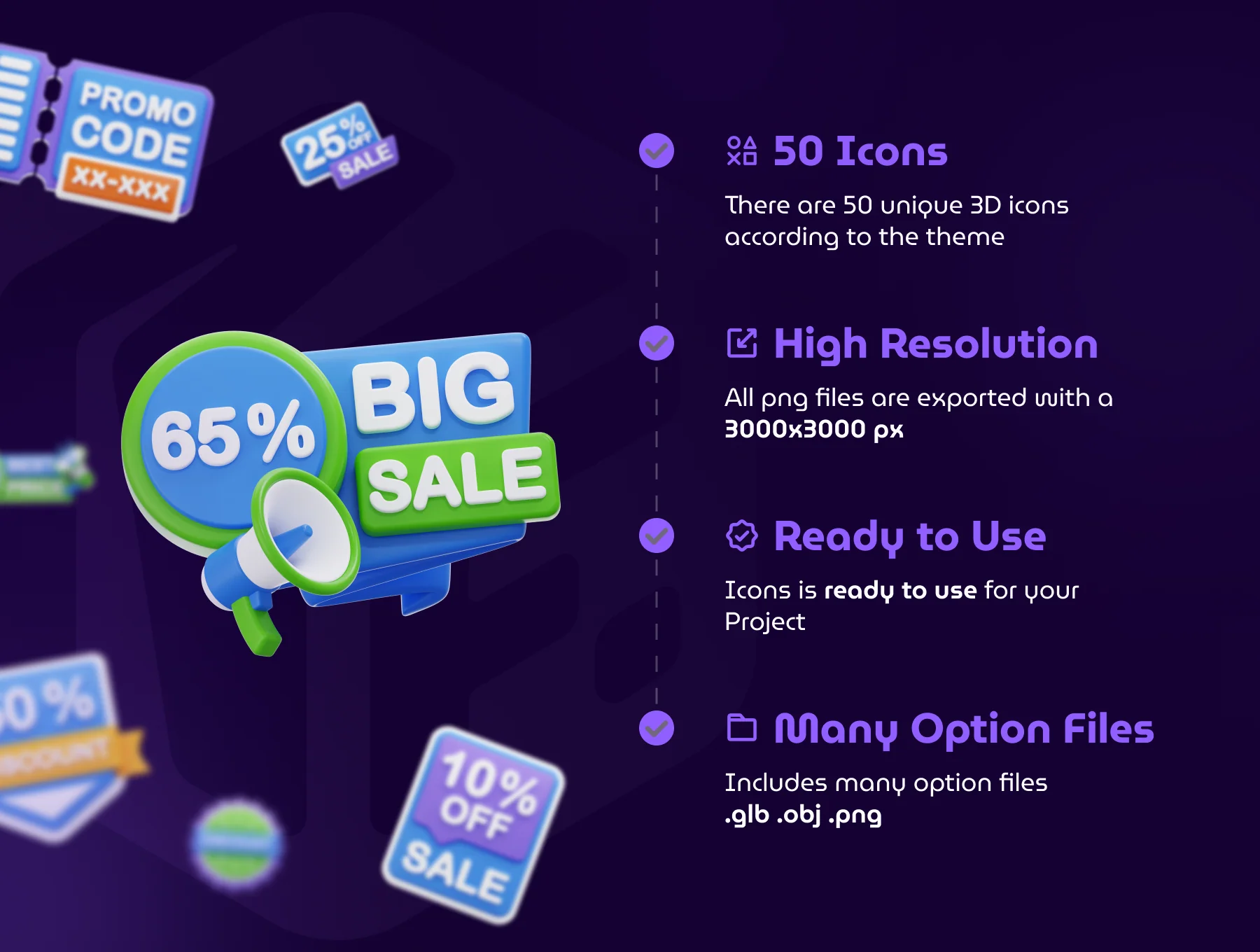 Discount & Offers 3D Icon Set 3