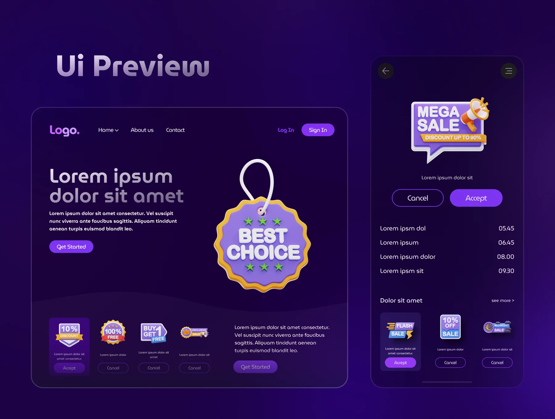 Discount & Offers 3D Icon Set 5