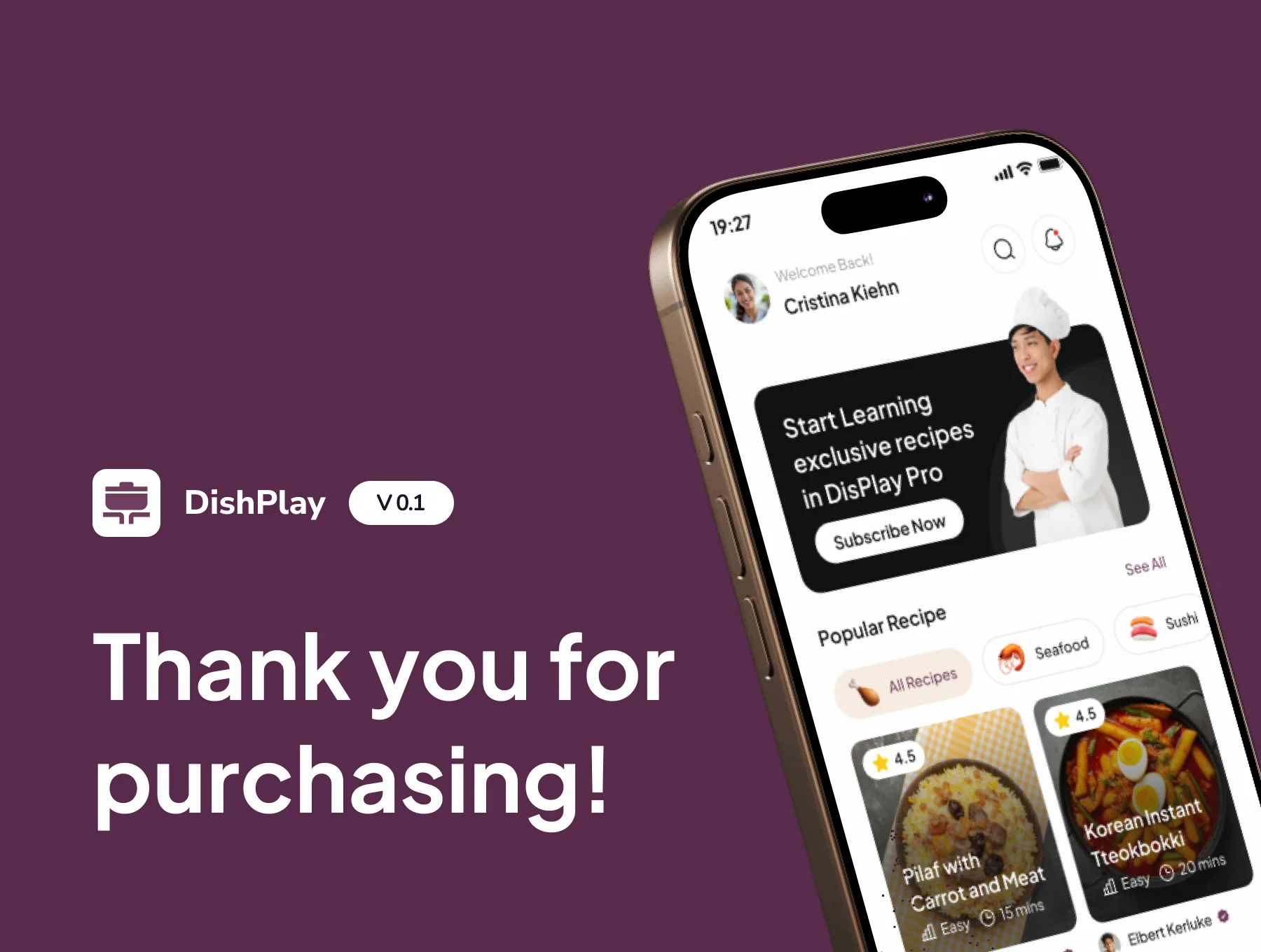 DishPlay - Food Recipe Mobile App UI Kit 6