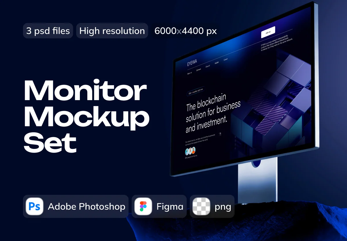 Display Monitor Mockup Set
