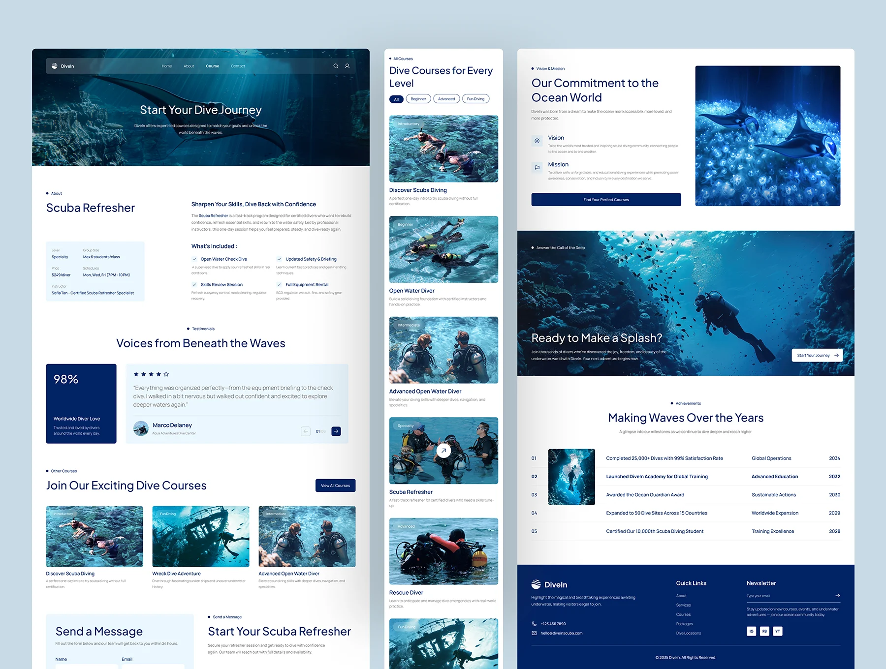DiveIn - Scuba Diving Website UI Figma Template 3