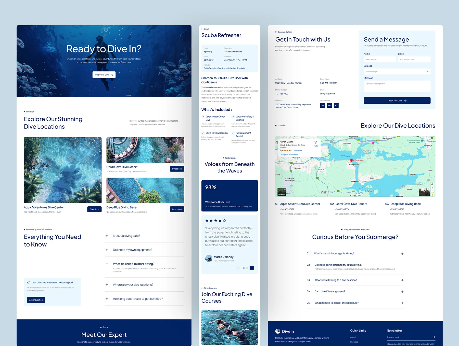 DiveIn - Scuba Diving Website UI Figma Template 4