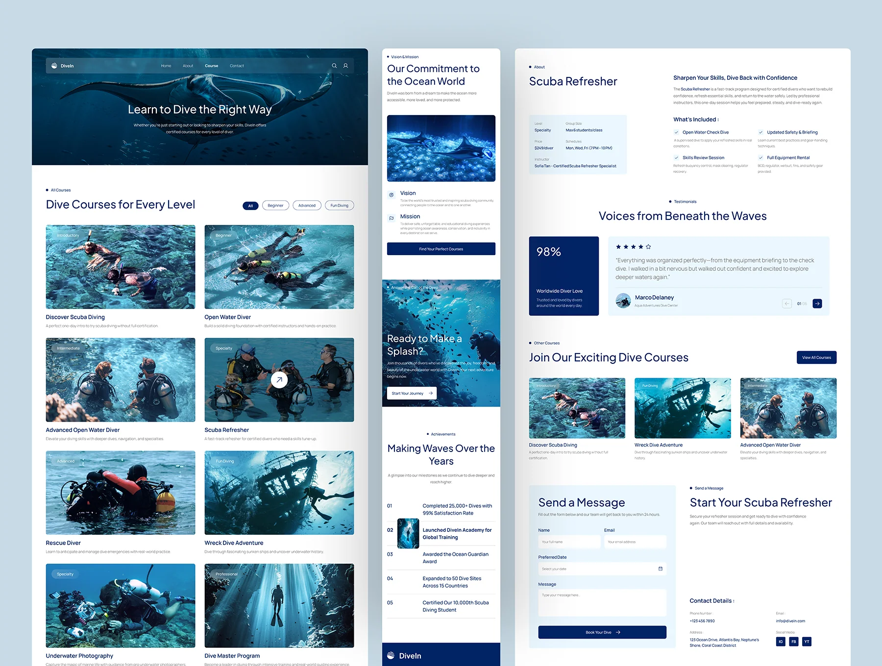 DiveIn - Scuba Diving Website UI Figma Template 5