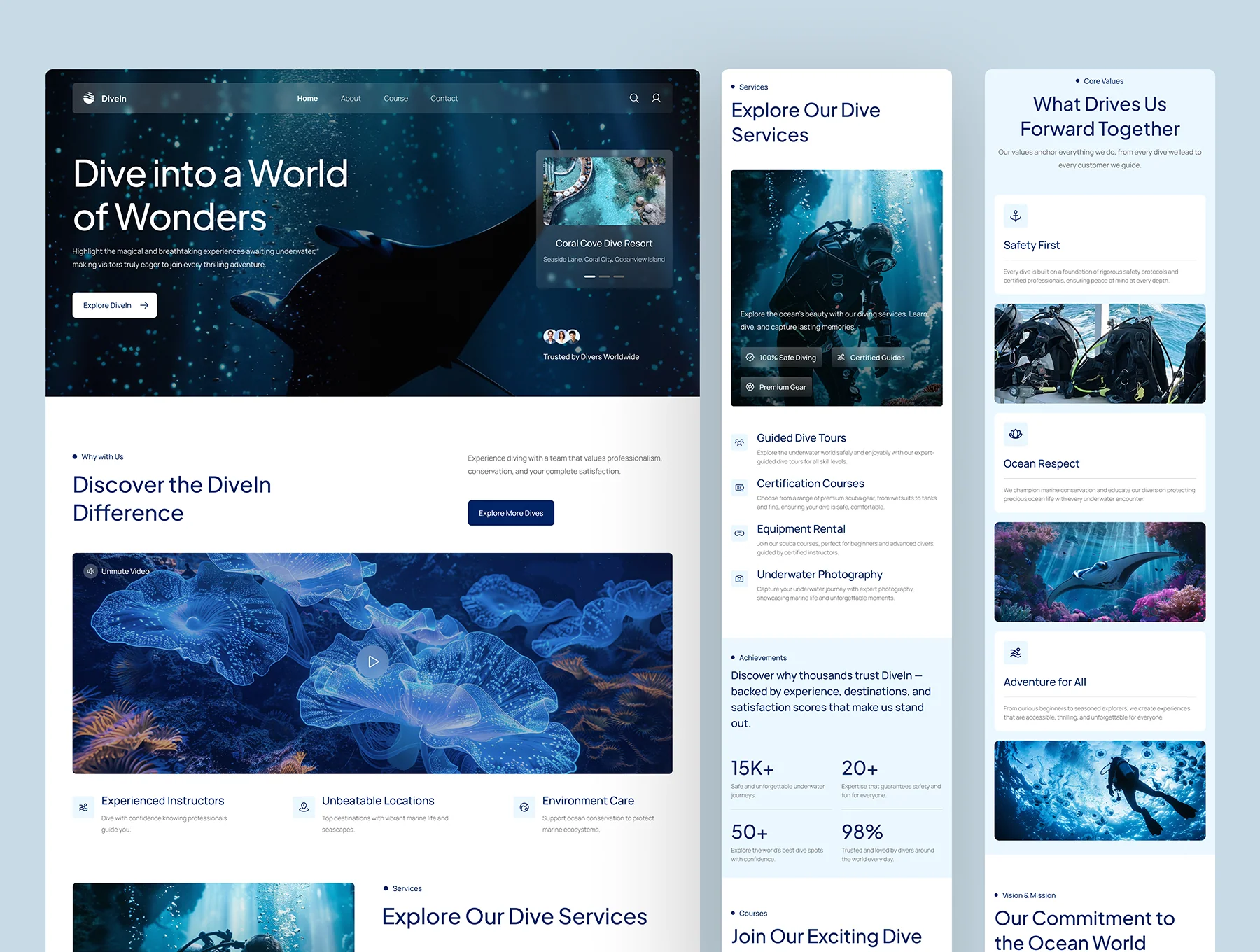 DiveIn - Scuba Diving Website UI Figma Template 6