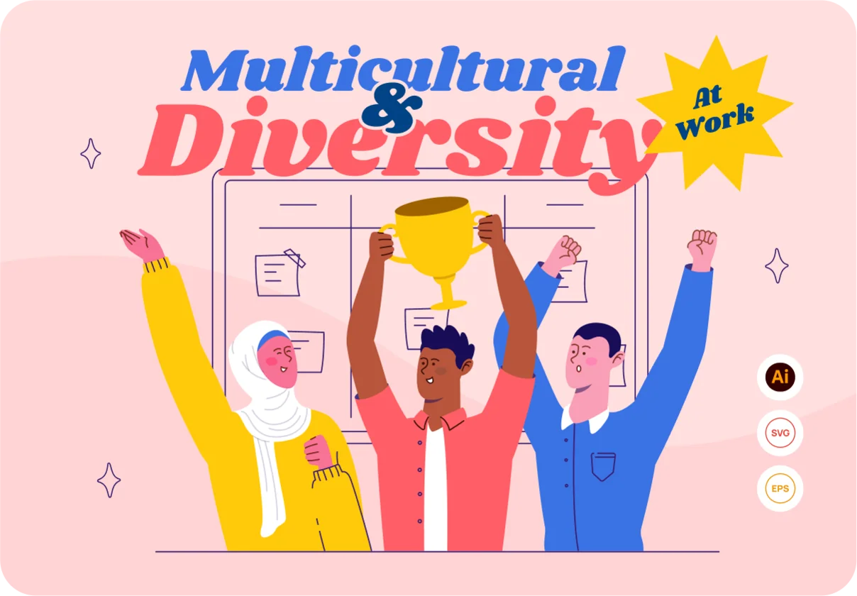 Diversy - Multicultural & Diversity at Work Illustration Set