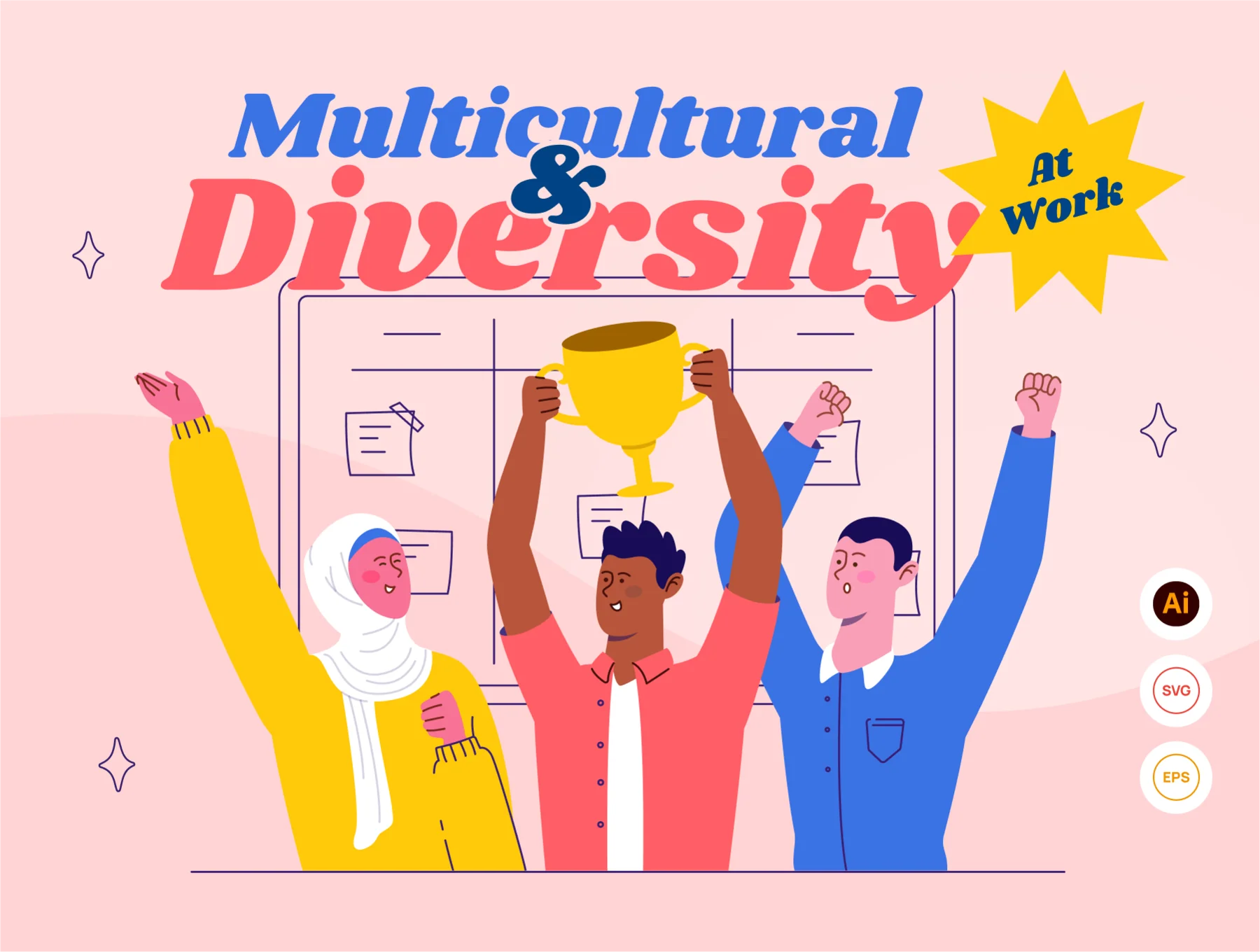 Diversy - Multicultural & Diversity at Work Illustration Set