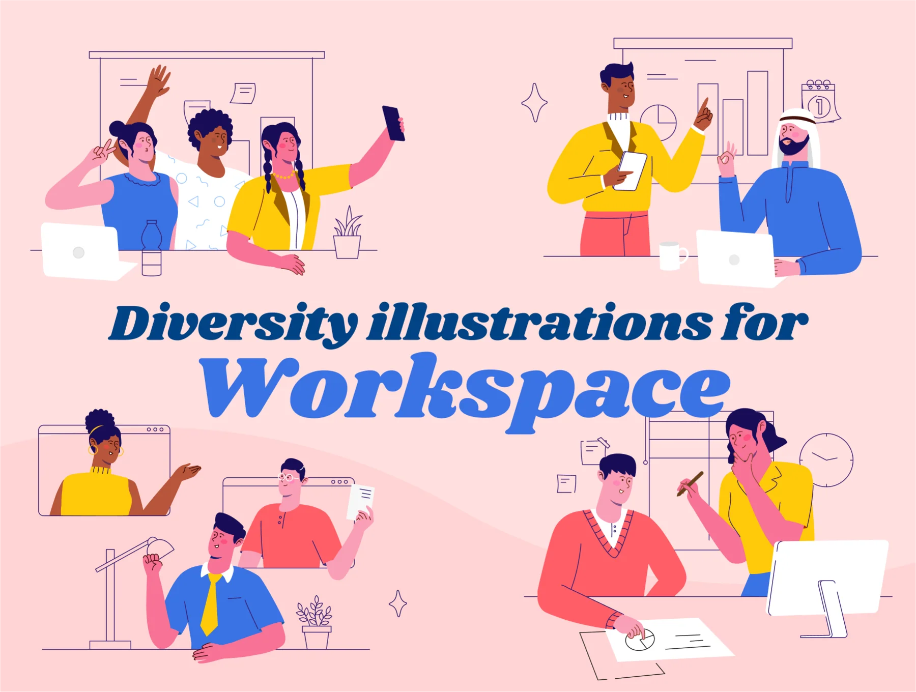 Diversy - Multicultural & Diversity at Work Illustration Set 2