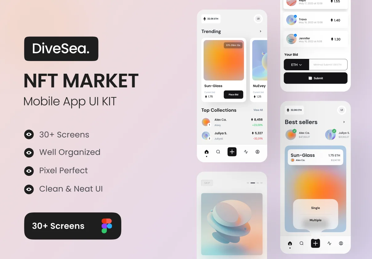 DiveSea - NFT Market App UI KIT