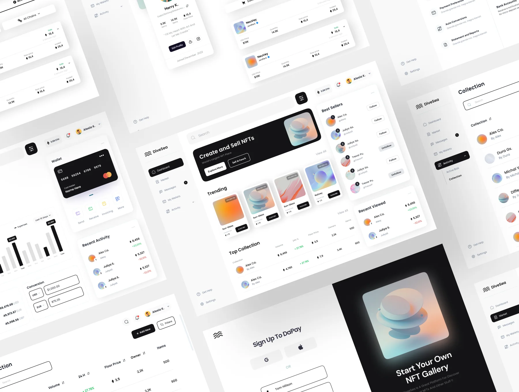DiveSea - NFT Market Dashboard UI KIT 2