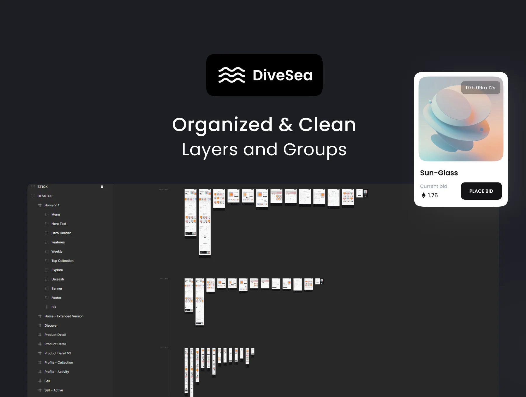 DiveSea - NFT Market Landing Page & Web UI KIT 3