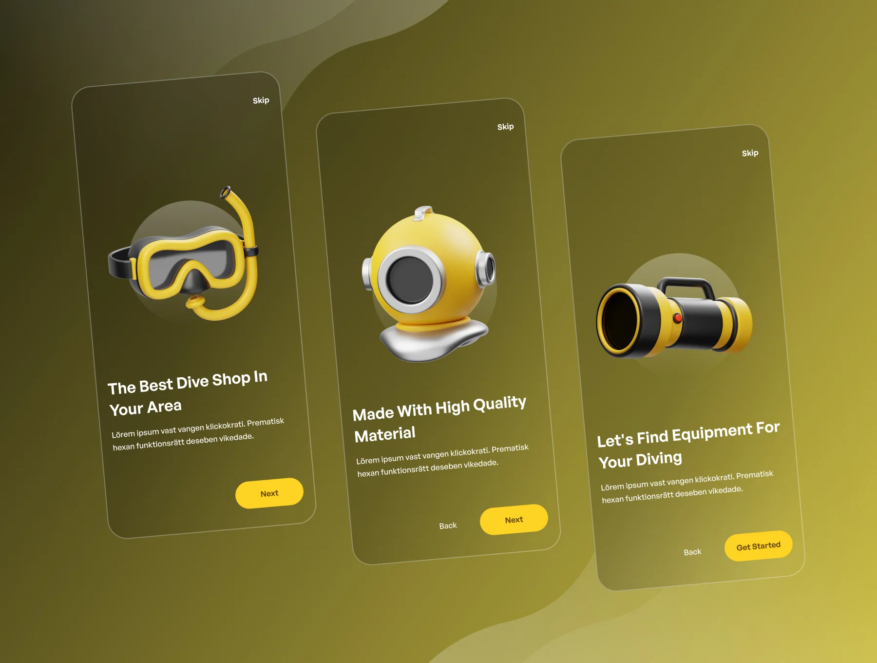 Diving Equipment 3D Icon 3