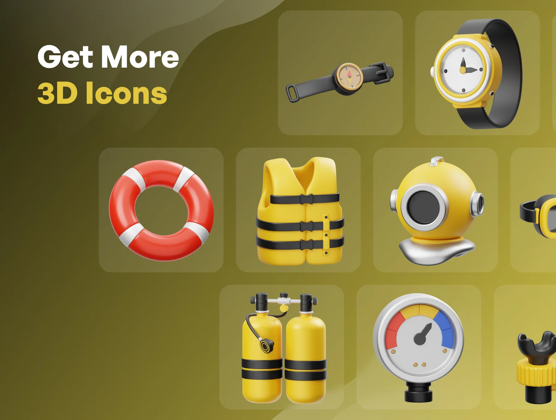 Diving Equipment 3D Icon 5