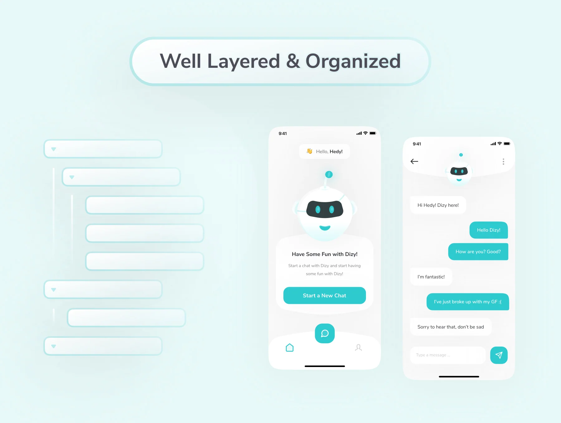 Dizy - Bot Messaging App UI Kit 3
