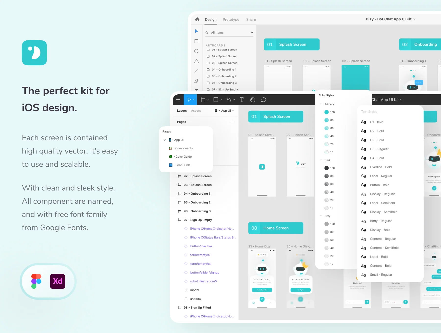 Dizy - Bot Messaging App UI Kit 6