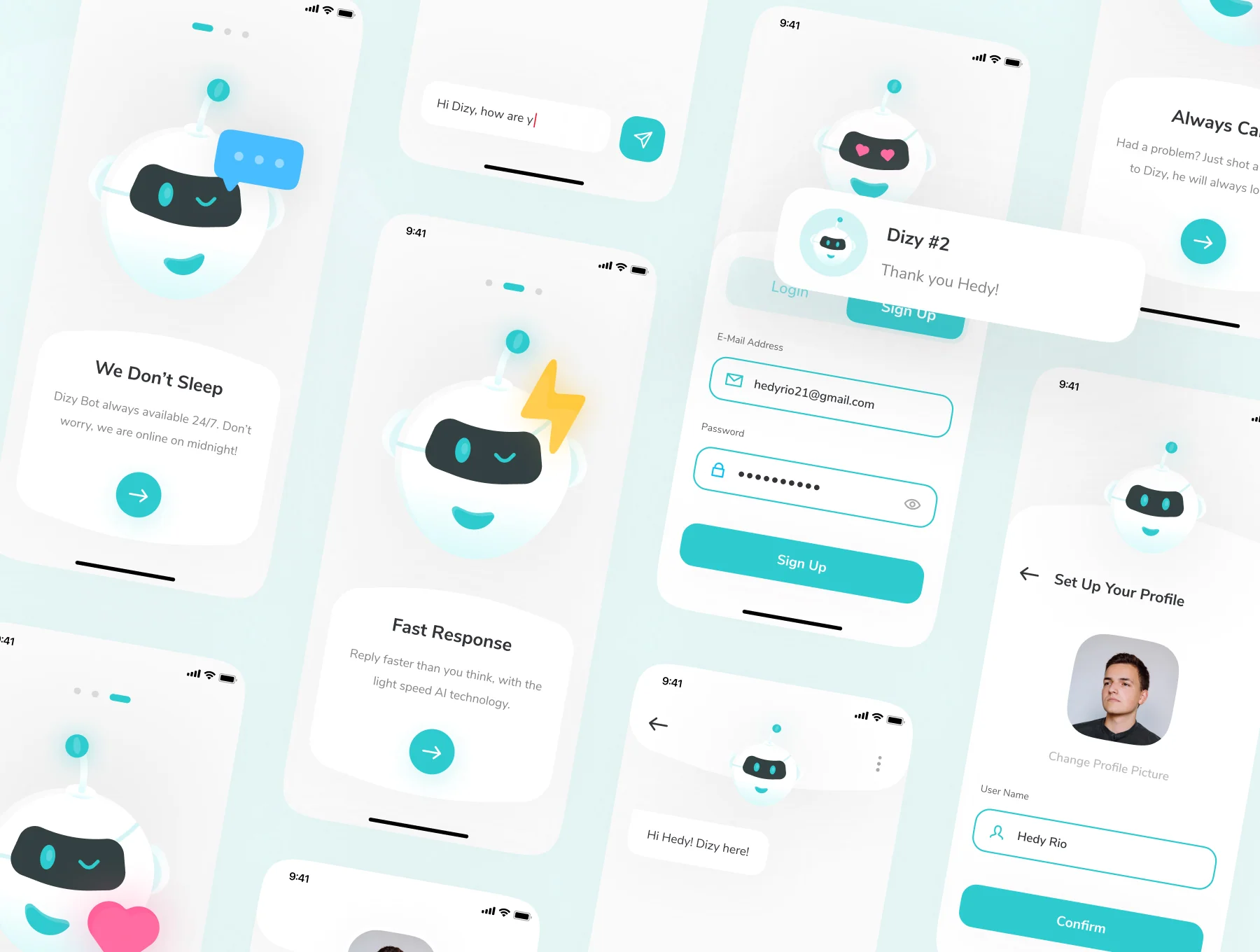 Dizy - Bot Messaging App UI Kit 7
