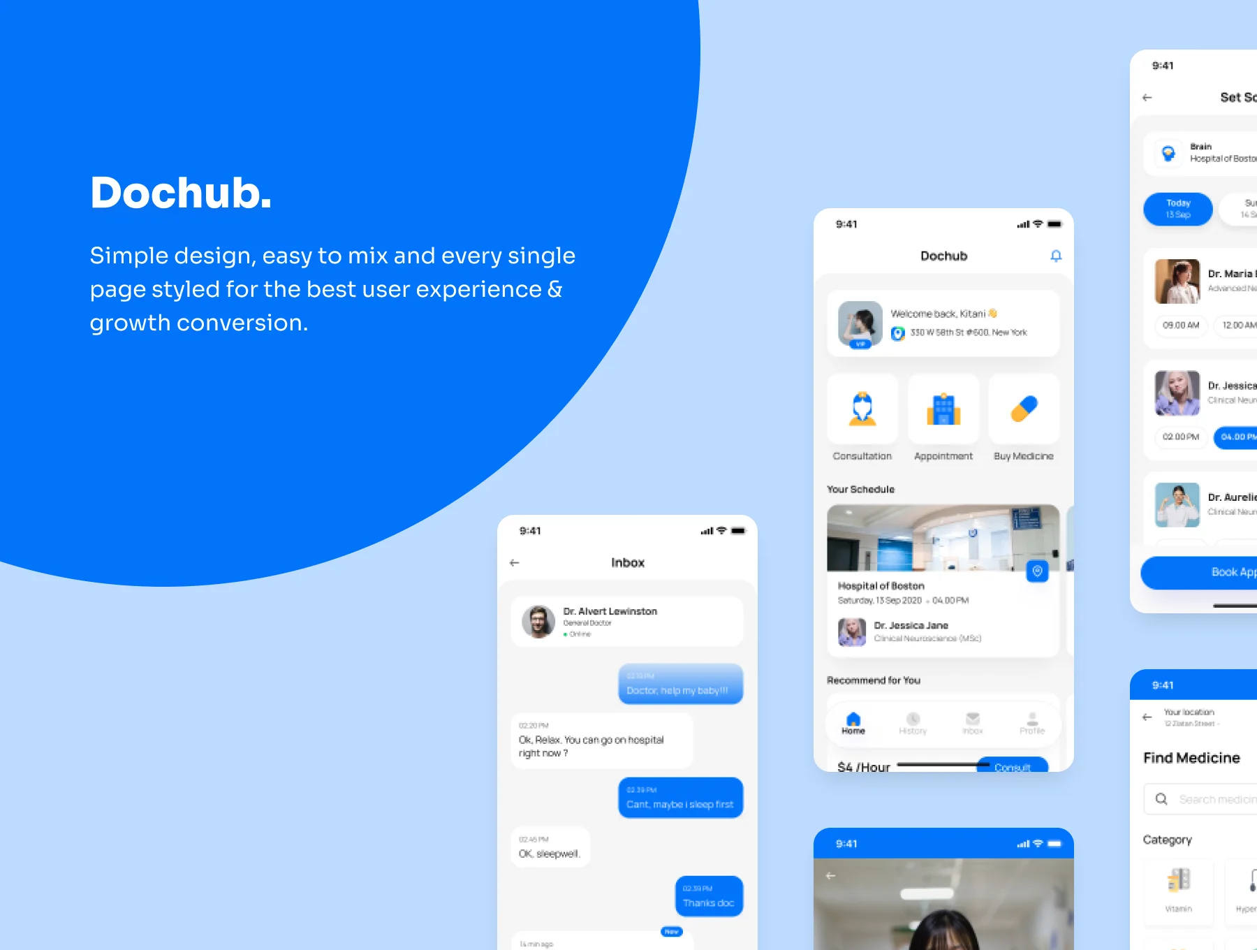 Dochub - Doctor and Medical App UI Kit