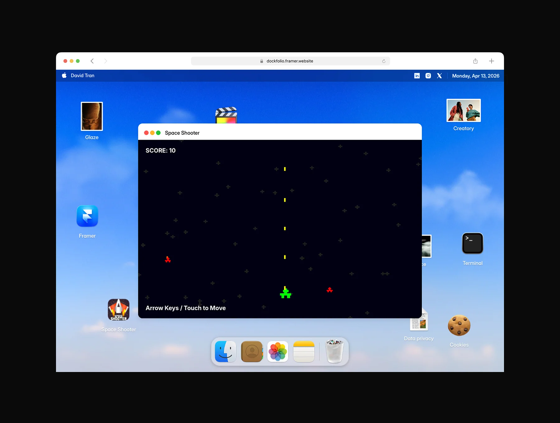Dockfolio — MacOS Portfolio Experience 4