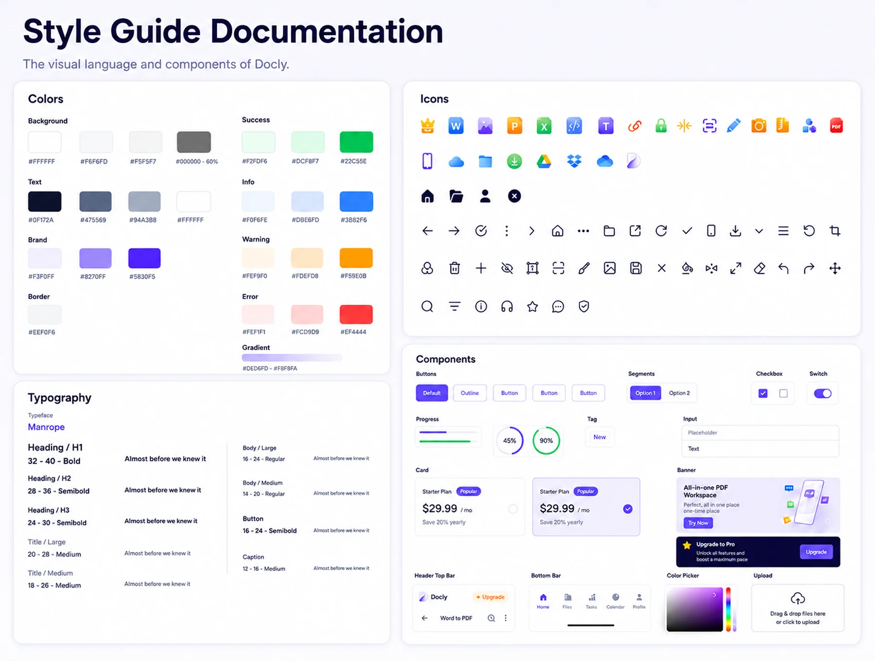 Docly — PDF App UI Kit for Mobile 3