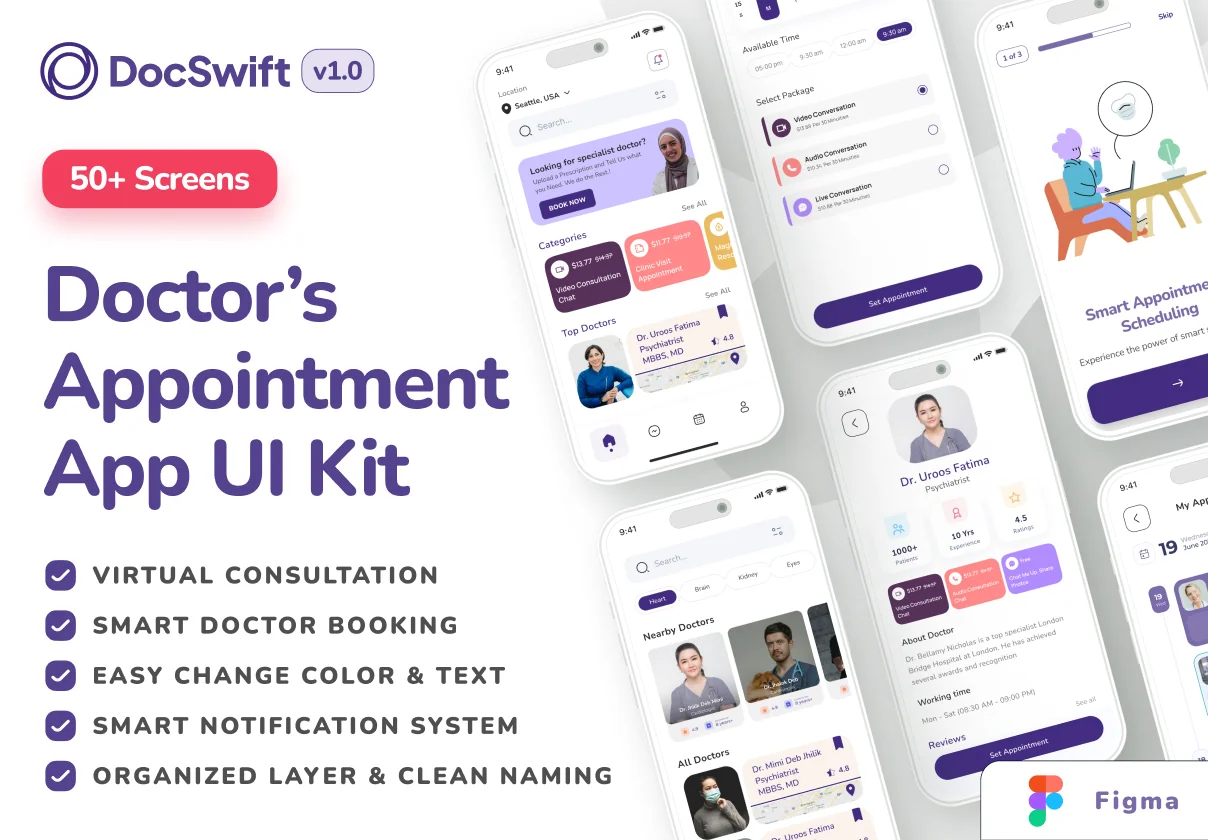 DocSwift - Doctor Appointment UI kit
