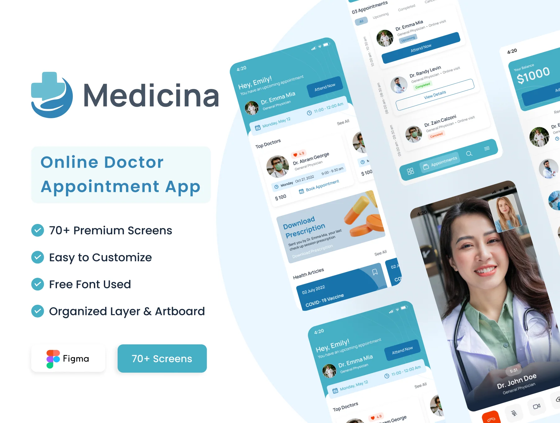 Medicina - Online Doctor Appointment App UI Kit