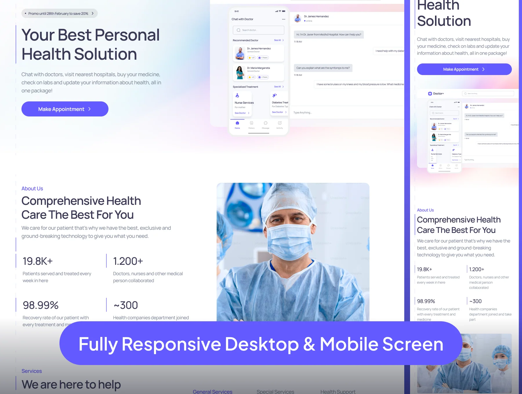 Doctor+ Health Care Solution Website UI Kit 4