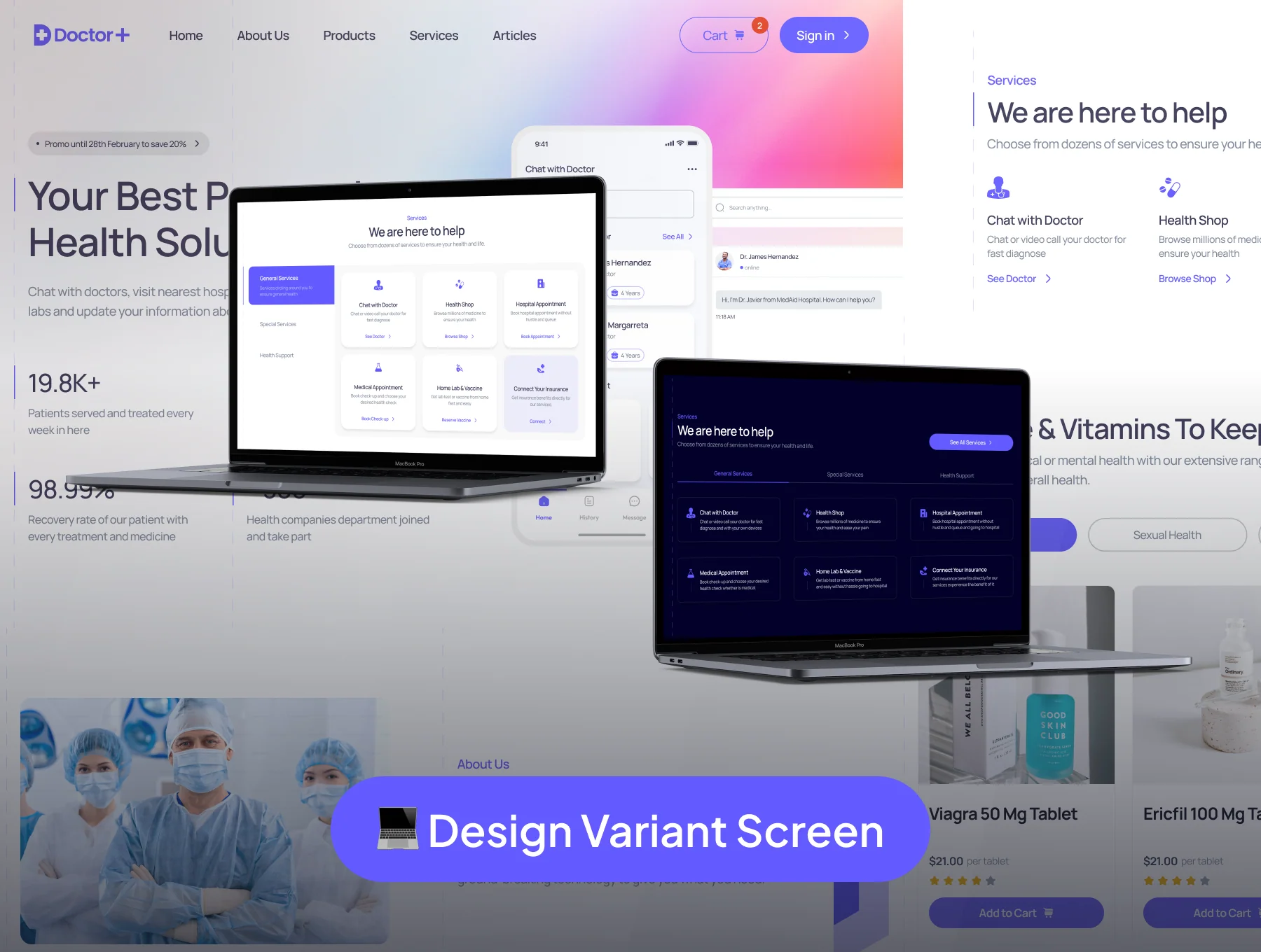 Doctor+ Health Care Solution Website UI Kit 5