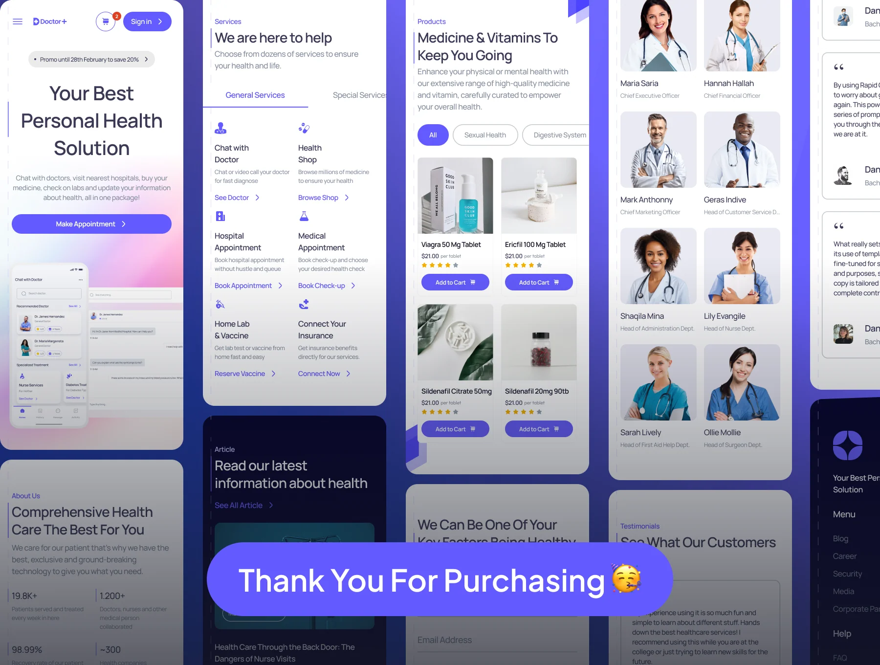 Doctor+ Health Care Solution Website UI Kit 6