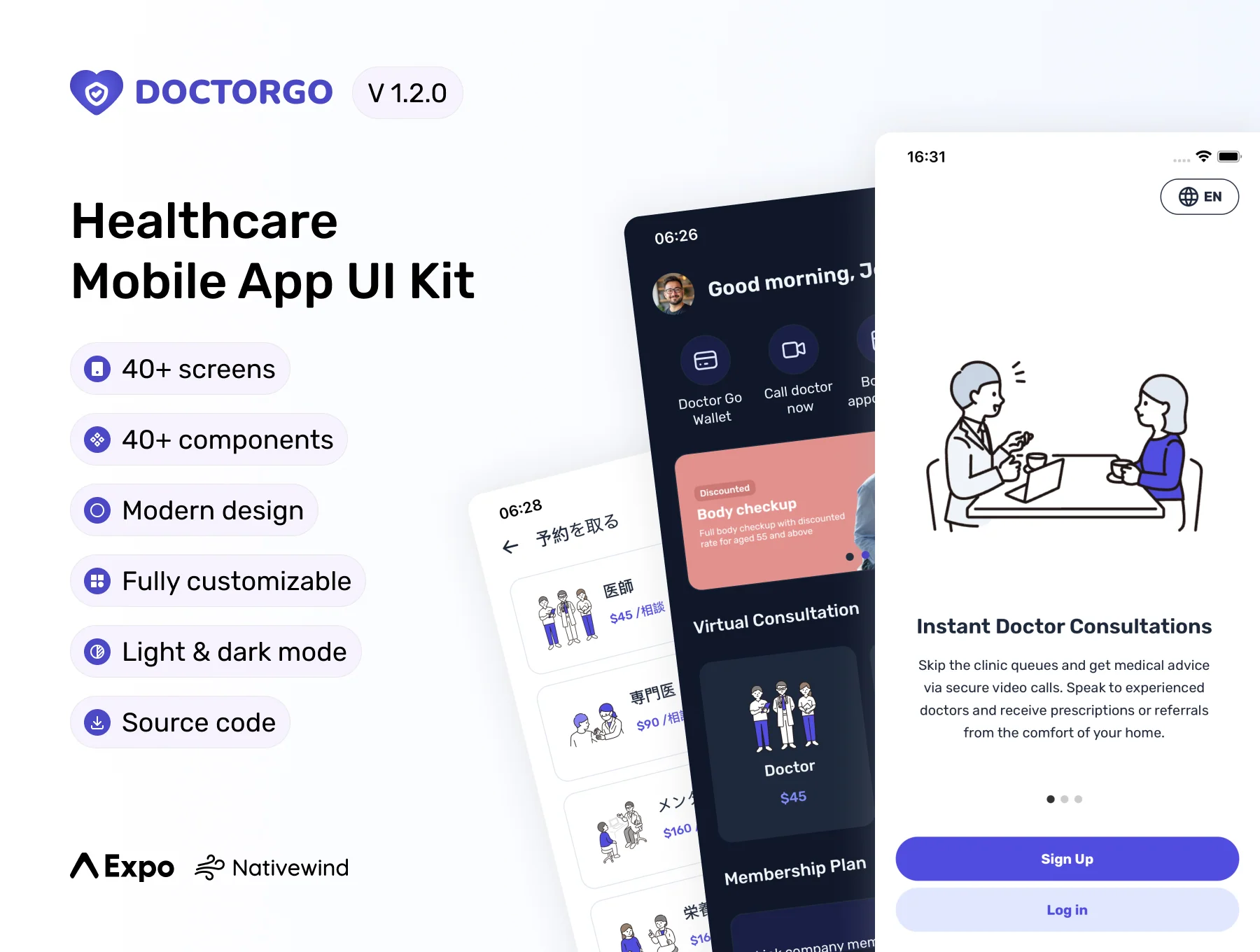 DoctorGo - Healthcare Mobile App UI Kit