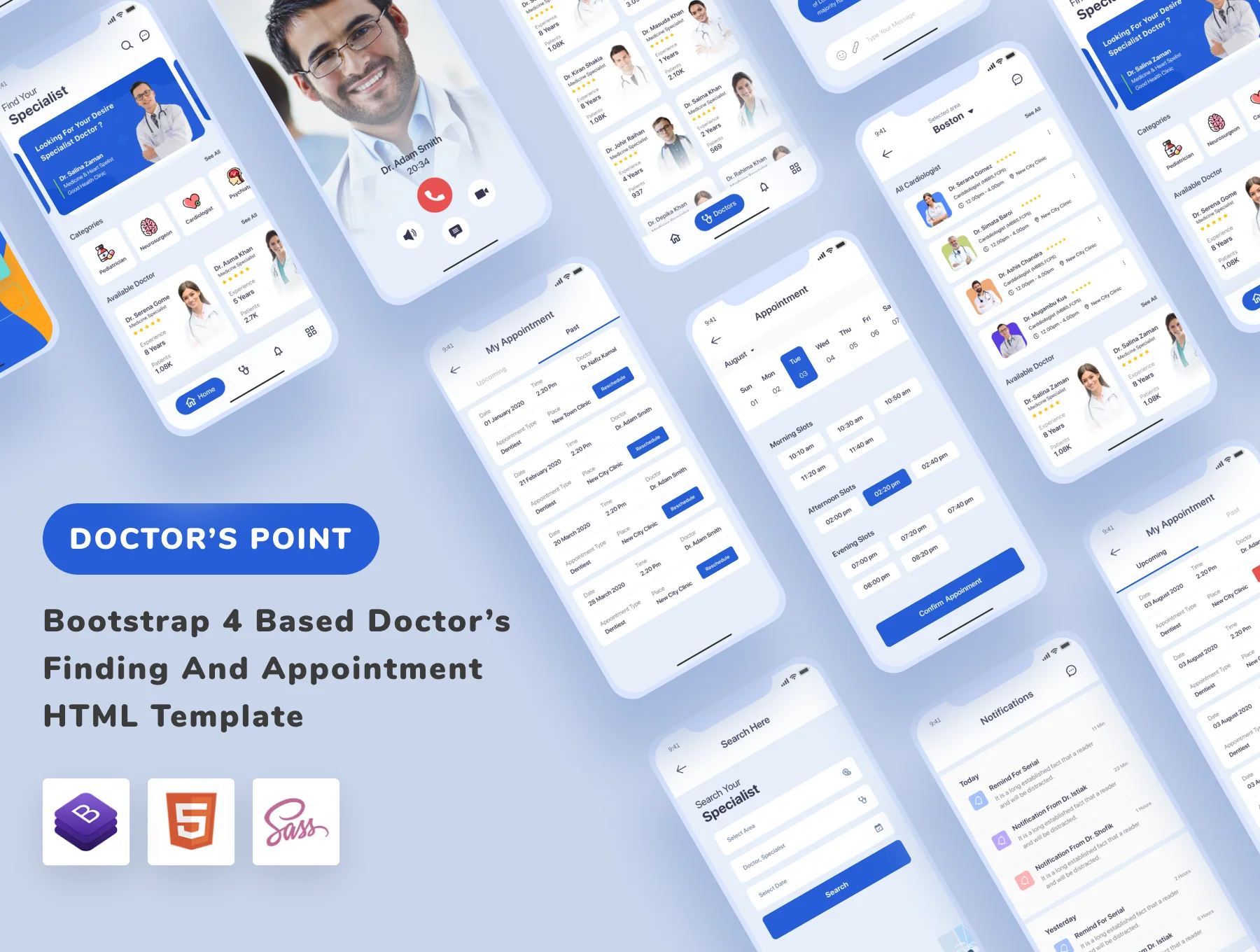 Bootstrap 4 Based Medical App HTML Template