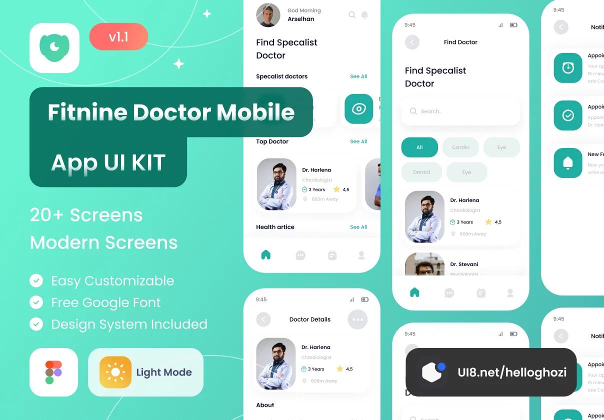 Doctox doctor appoinment mobile app ui kits template