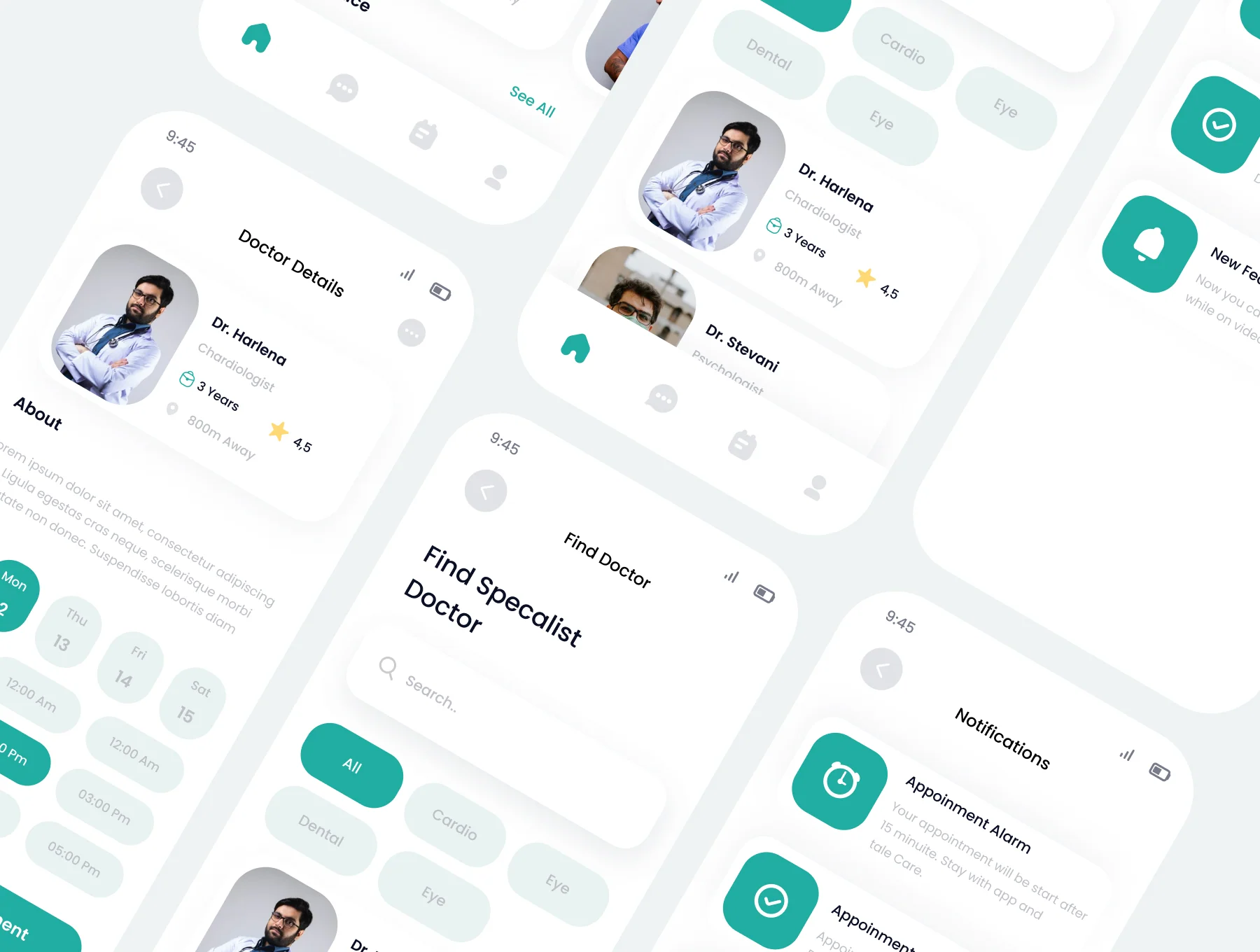 Doctox doctor appoinment  mobile app ui kits template 3