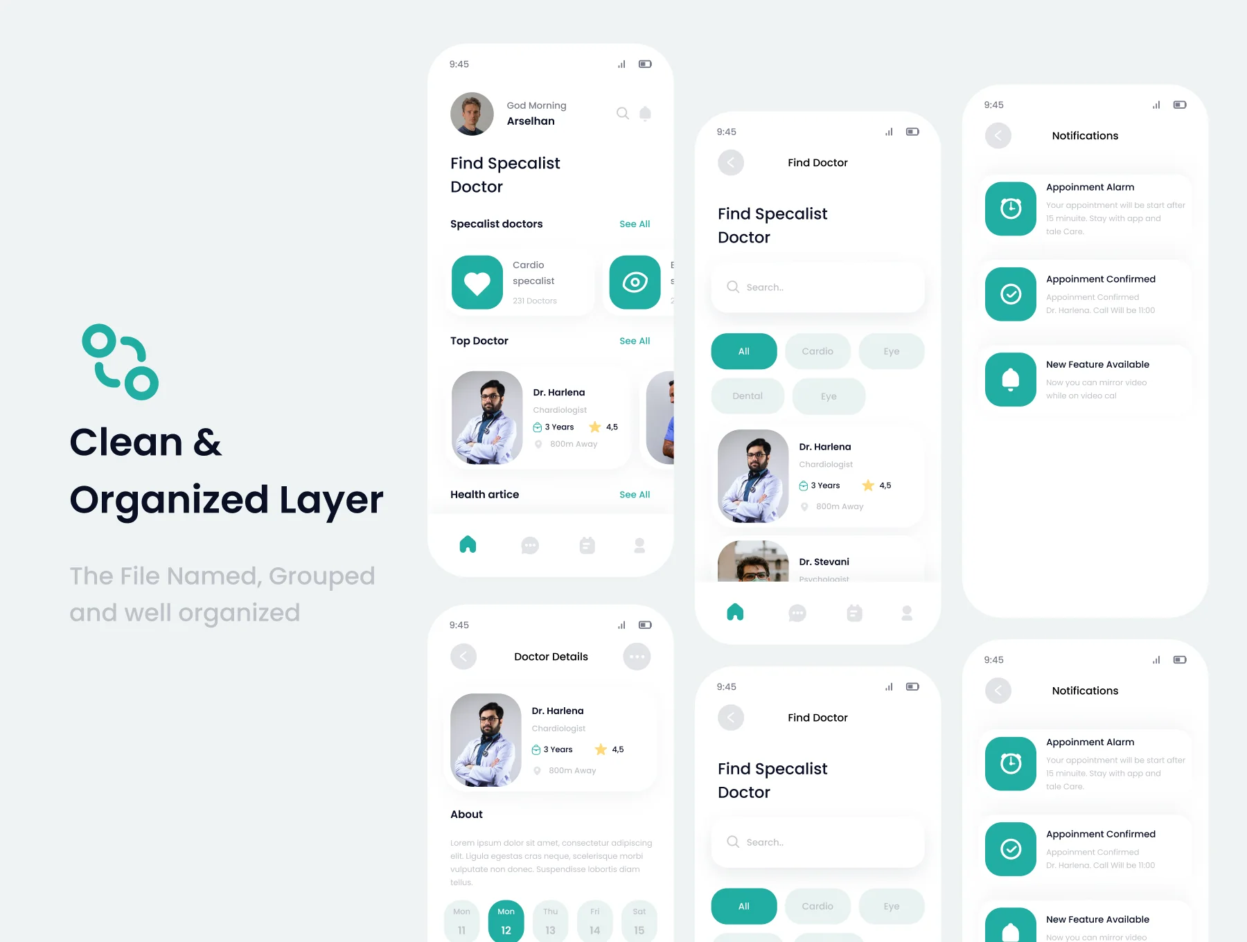 Doctox doctor appoinment  mobile app ui kits template 4