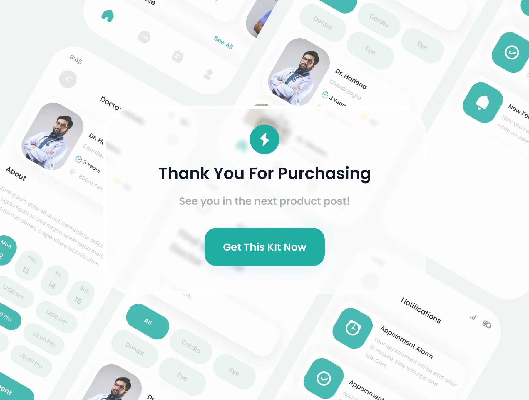 Doctox doctor appoinment  mobile app ui kits template 6