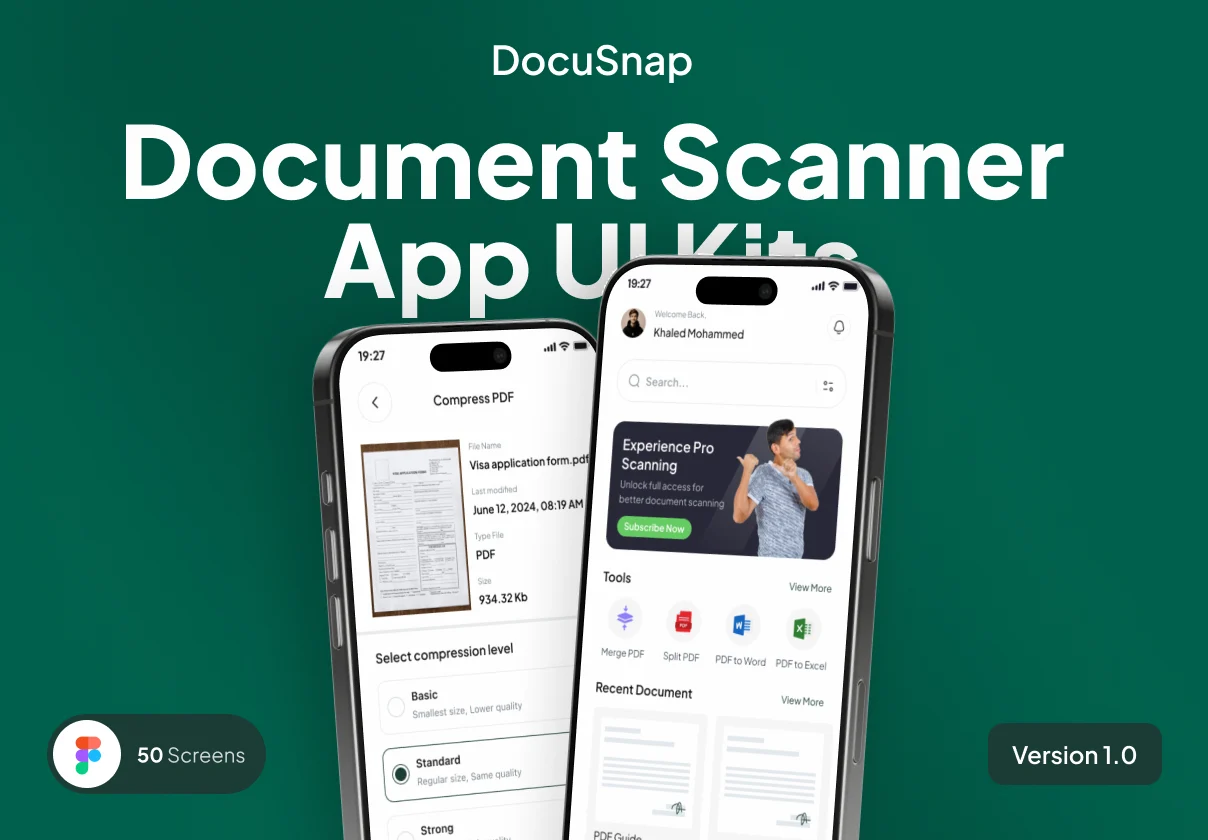 DocuSnap - Mobile Document Scanner App UI Kits