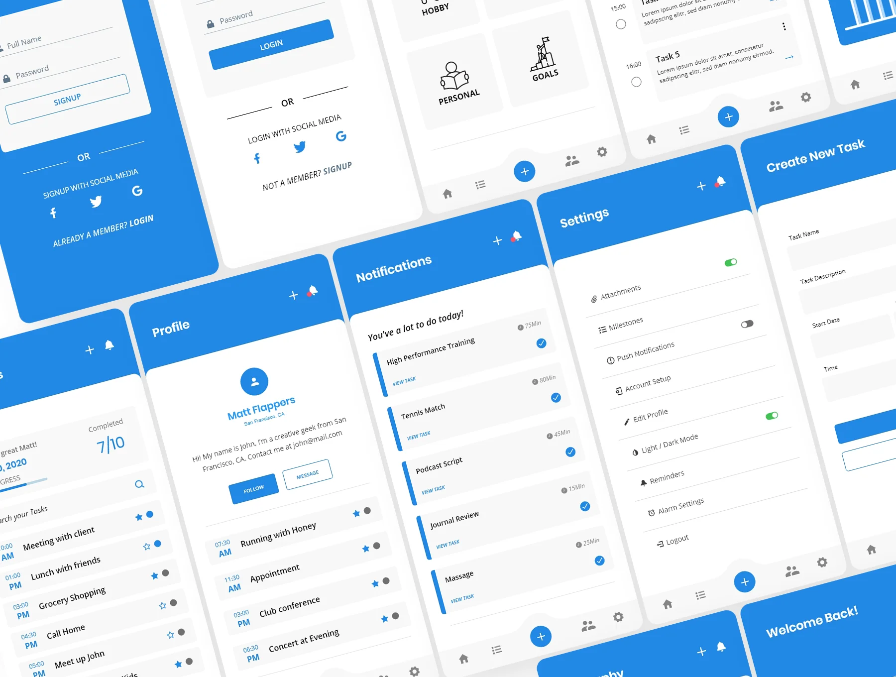 DOI Productivity Mobile Application - UI Kit 3